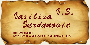 Vasilisa Surdanović vizit kartica